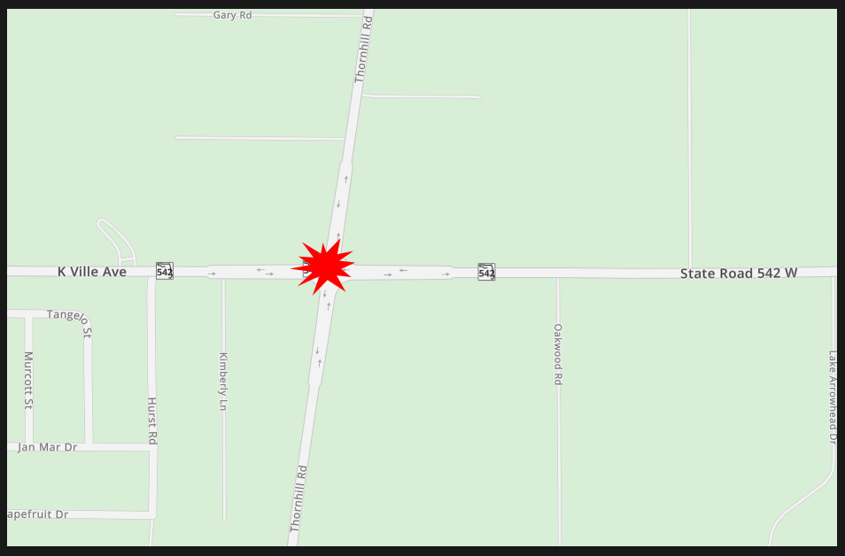 Location of crash