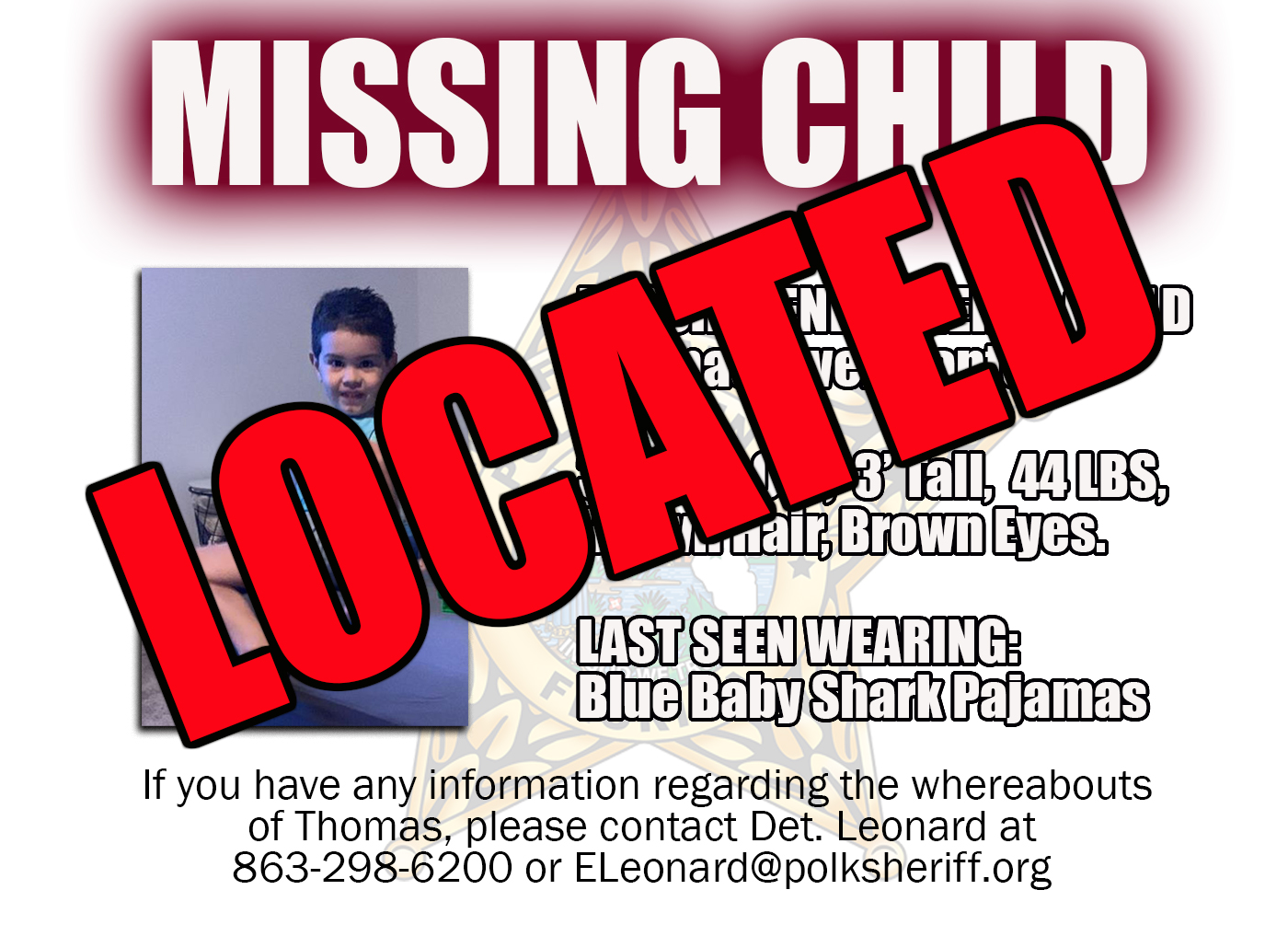 Missing Child_Thomas Owen Santos_Located